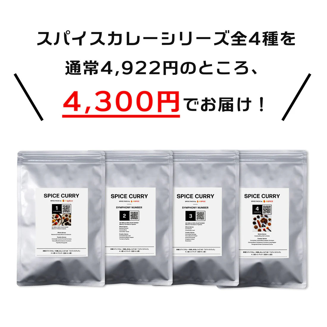 Spice Curry Series "4 Types/Value Set"
