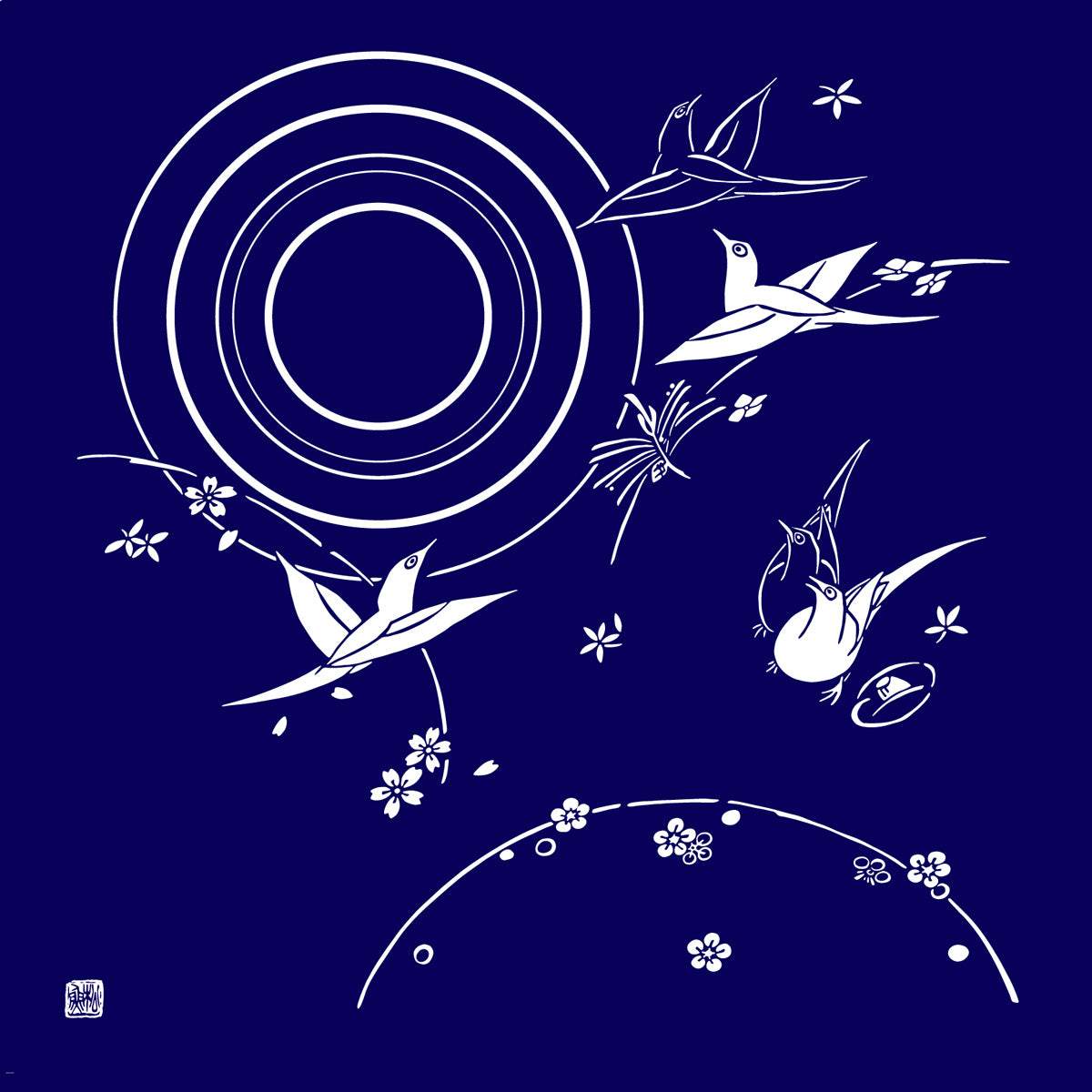 Living National Treasure Shogyo Oba Furoshiki Kaga dyed