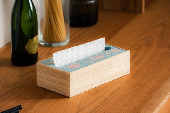 珪藻土パーパータオルボックス ブルー