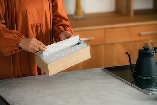 珪藻土パーパータオルボックス ブルー