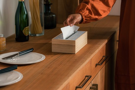 珪藻土パーパータオルボックス グレー