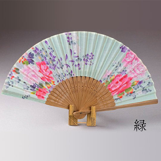 加賀友禅 扇子 牡丹