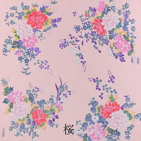 Kaga Yuzen Furoshiki Peony