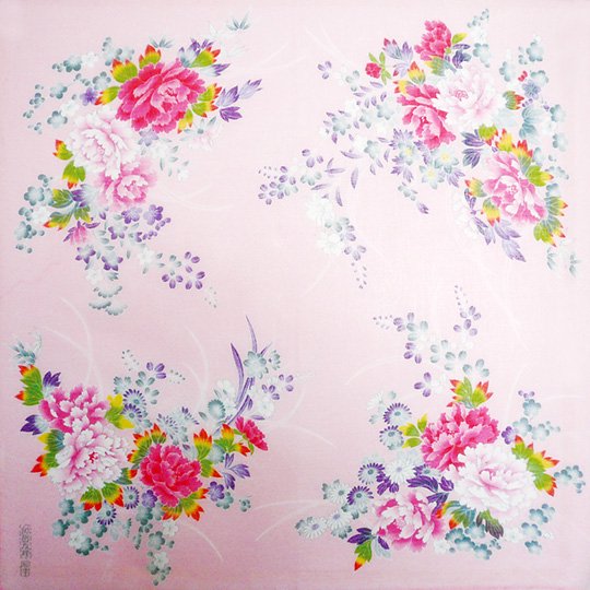 Kaga Yuzen Handkerchief Peony