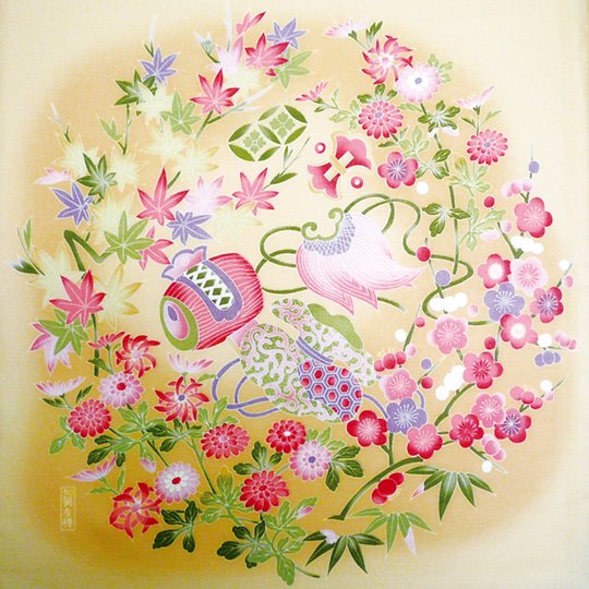 Kaga Yuzen Handkerchief Full of Treasures