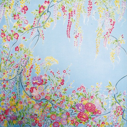 Kaga Yuzen Handkerchief Wisteria