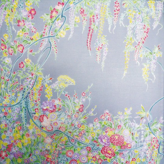 Kaga Yuzen Handkerchief Wisteria
