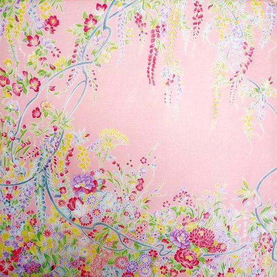 Kaga Yuzen Handkerchief Wisteria