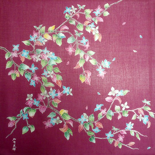 Kaga Yuzen Handkerchief Kousa Dogwood