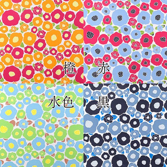 Tsubaki Series Yuzen Camellia Dish Towel 4-Piece Set A