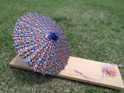 Navy blue Japanese umbrella pattern