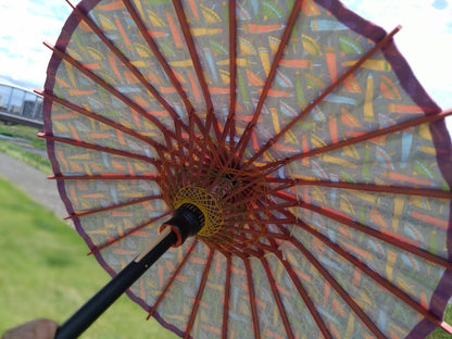 Navy blue Japanese umbrella pattern